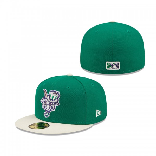 Men's Hartford Yard Goats New Era Green Alternate Logo 3 Authentic Collection 59FIFTY Fitted Hat