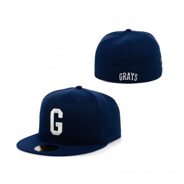 Men's Homestead Grays Rings & Crwns Navy Team Fitted Hat