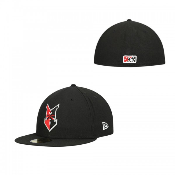 Indianapolis Indians Black Authentic Collection Road 59FIFTY Fitted Hat