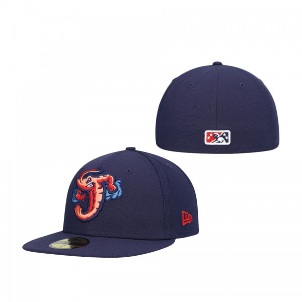 Men's Jacksonville Jumbo Shrimp New Era Navy Authentic Collection Team Home 59FIFTY Fitted Hat