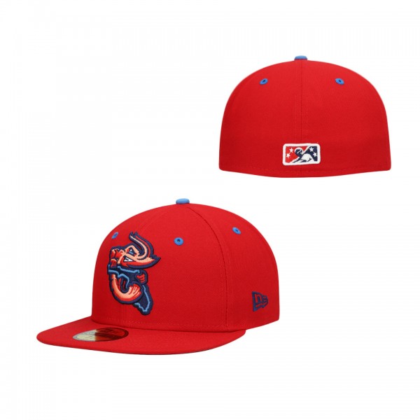 Men's Jacksonville Jumbo Shrimp New Era Red Authentic Collection Team Alternate 59FIFTY Fitted Hat