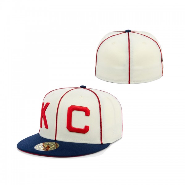 Men's Kansas City Monarchs Rings & Crwns Cream Navy Fitted Hat
