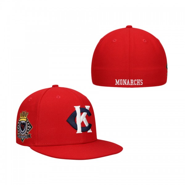 Men's Kansas City Monarchs Rings & Crwns Red Team Fitted Hat
