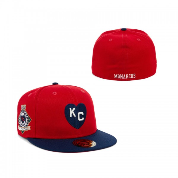 Men's Kansas City Monarchs Rings & Crwns Red Navy Team Fitted Hat