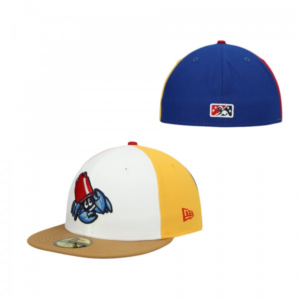 Men's Lakewood Blueclaws New Era White Authentic Collection Team Alternate 59FIFTY Fitted Hat