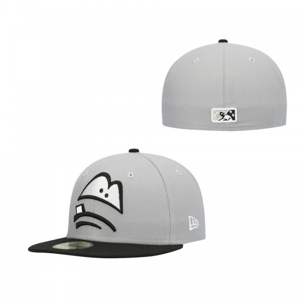 Men's Lansing Lugnuts New Era Gray Authentic Collection Road 59FIFTY Fitted Hat