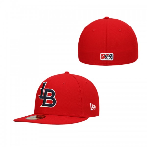 Men's Louisville Bats New Era Red Authentic Collection Road 59FIFTY Fitted Hat