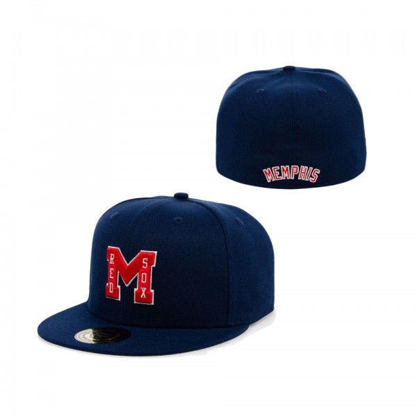 Men's Memphis Red Sox Rings & Crwns Navy Team Fitted Hat