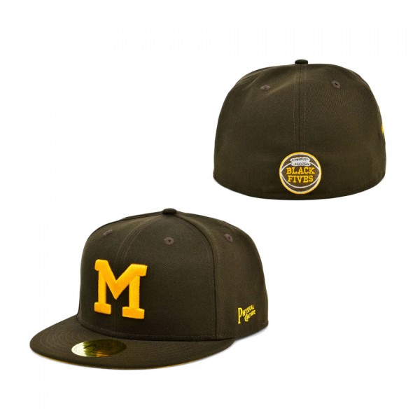 Monticello Athletic Association Physical Culture Black Fives Fitted Hat Brown