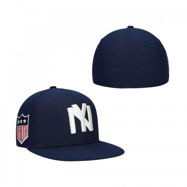 Men's New York Black Yankees Rings & Crwns Navy Team Fitted Hat