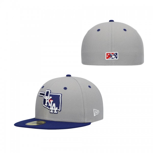 Men's Oklahoma City Dodgers New Era Gray Authentic Collection Road 59FIFTY Fitted Hat