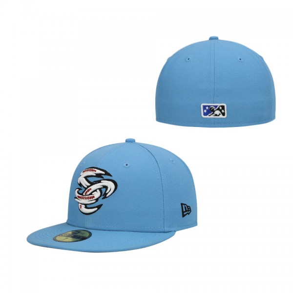 Men's Omaha Storm Chasers New Era Light Blue Authentic Collection Team Alternate 59FIFTY Fitted Hat