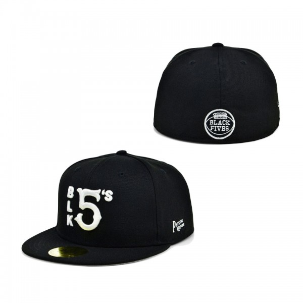 Physical Culture Logo Black Fives Fitted Hat Black