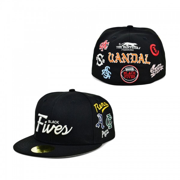 Physical Culture Wordmark Black Fives Fitted Hat Black