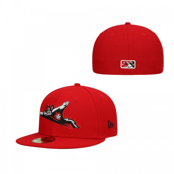 Men's Richmond Flying Squirrels New Era Red Authentic Collection Road 59FIFTY Fitted Hat