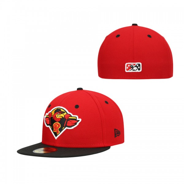 Men's Rochester Red Wings New Era Red Authentic Collection Road 59FIFTY Fitted Hat