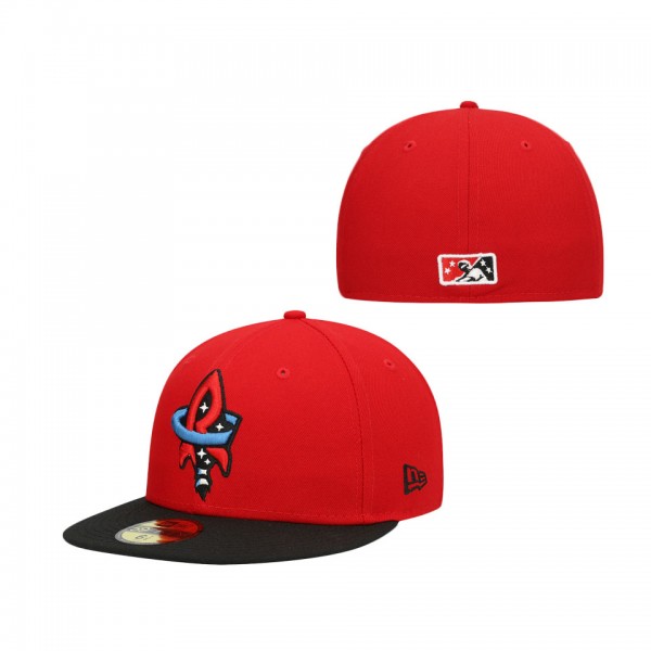 Men's Rocket City Trash Pandas New Era Red Authentic Collection Team Alternate 59FIFTY Fitted Hat