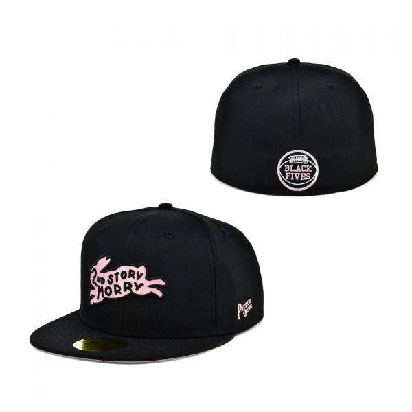Second Story Morrys Physical Culture Black Fives Fitted Hat Black