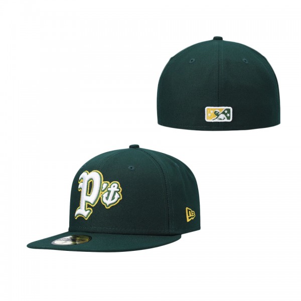 Men's Stockton Ports New Era Green Authentic Collection Team Alternate 59FIFTY Fitted Hat