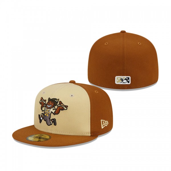 Men's Wisconsin Timber Rattlers New Era Brown Natural Theme Night 59FIFTY Fitted Hat
